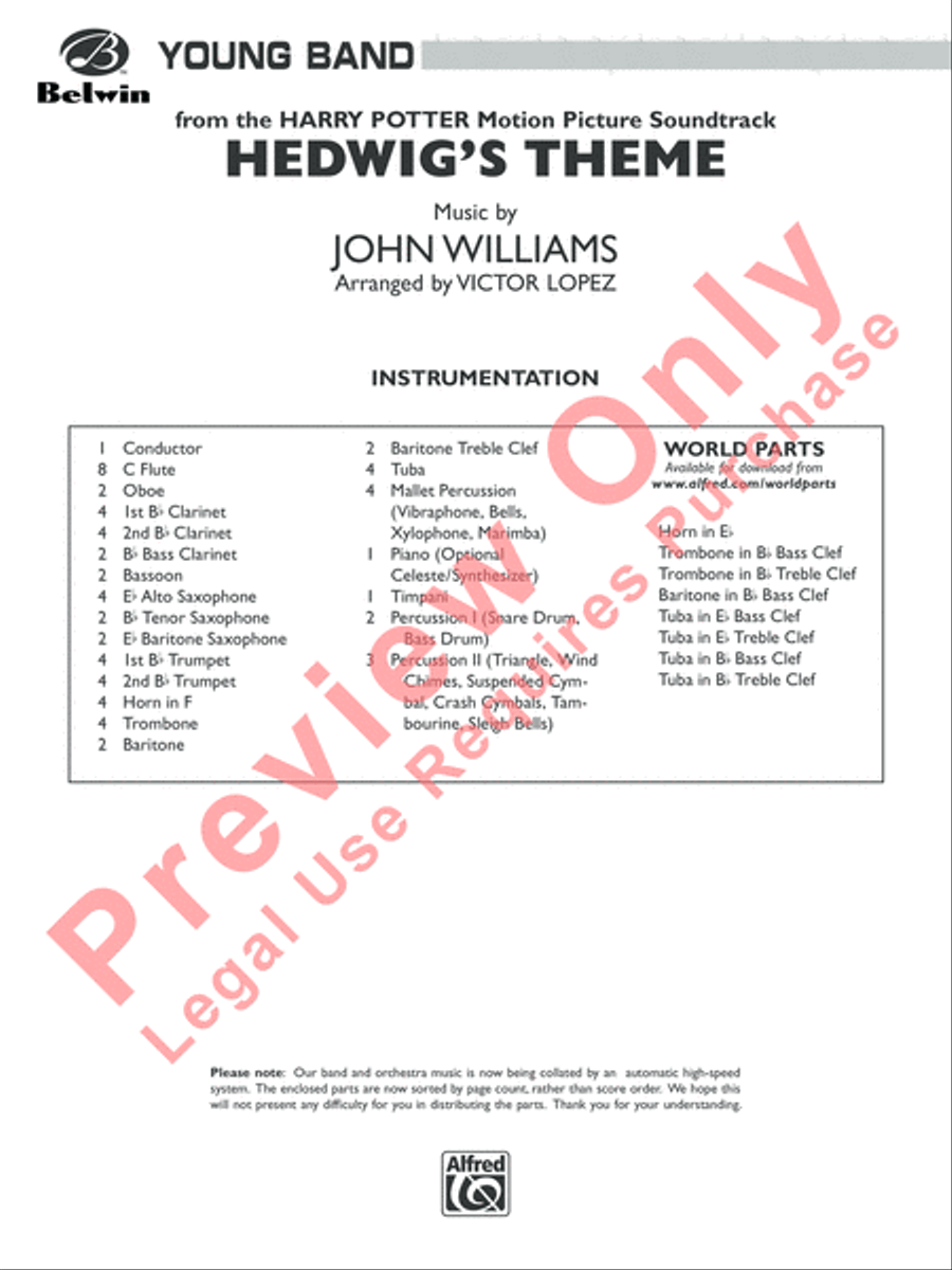 Hedwig's Theme - Cb Concert Band scores gallery preview page 2
