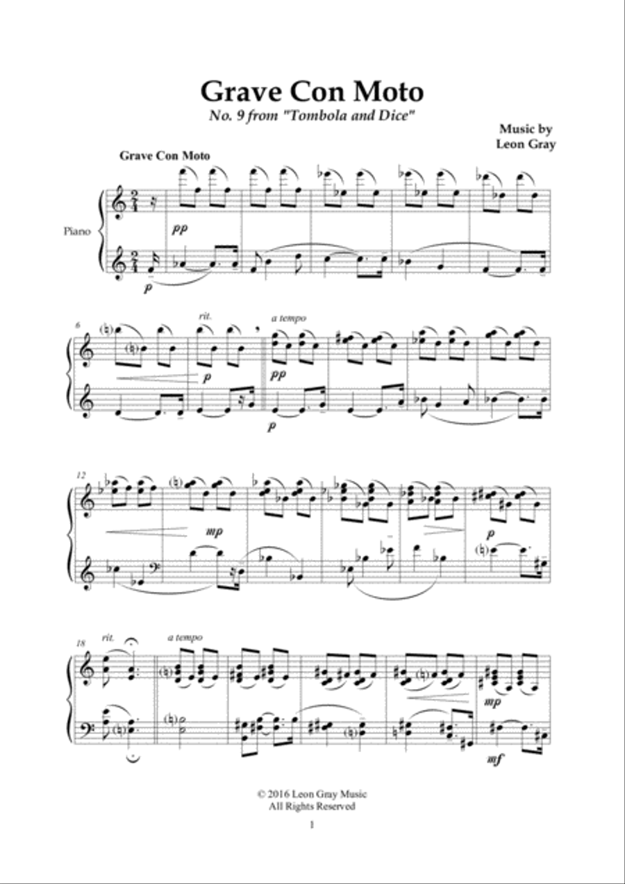 Grave Con Moto, Tombola and Dice (No. 9), Leon Gray School and Community scores gallery preview page 2