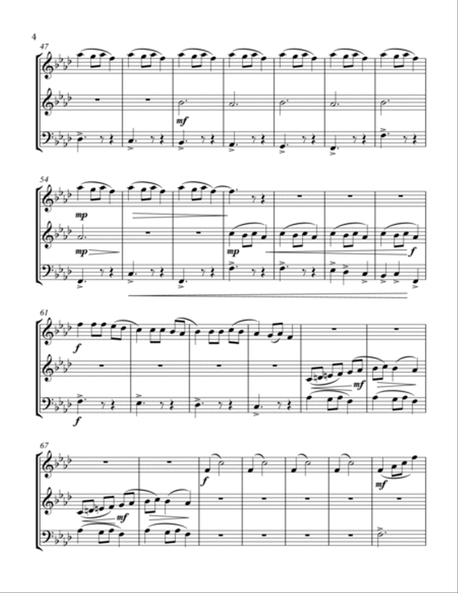 UKRAINIAN BELL CAROL - Carol of the Bells, Brass Trio, Intermediate Level Brass Trio scores gallery preview page 6
