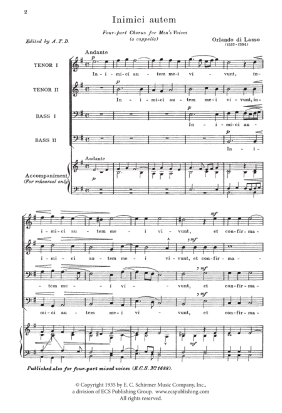 Inimici autem Inimici autem TTBB scores gallery preview page 2