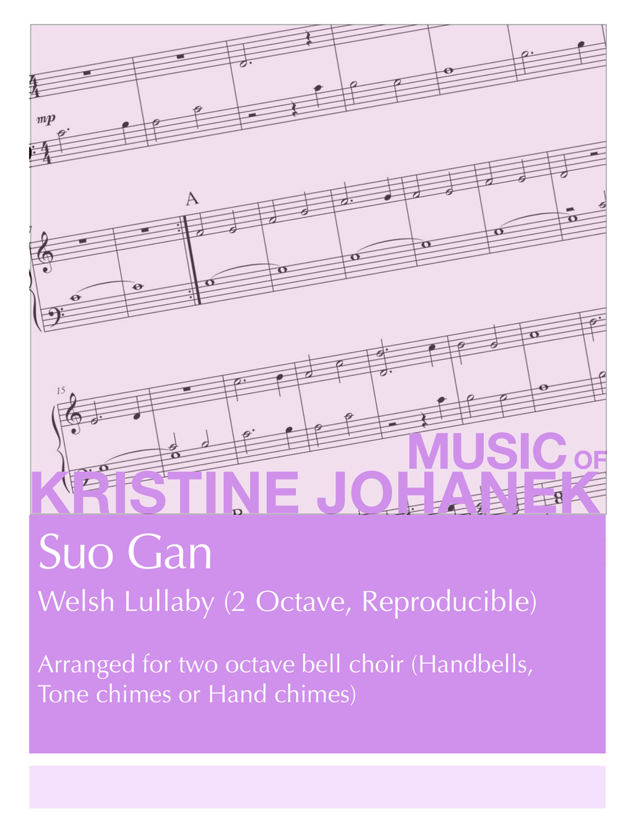 Suo Gan (Welsh Lullaby) 2 octave. Reproducible. 2-Octaves scores gallery preview page 1