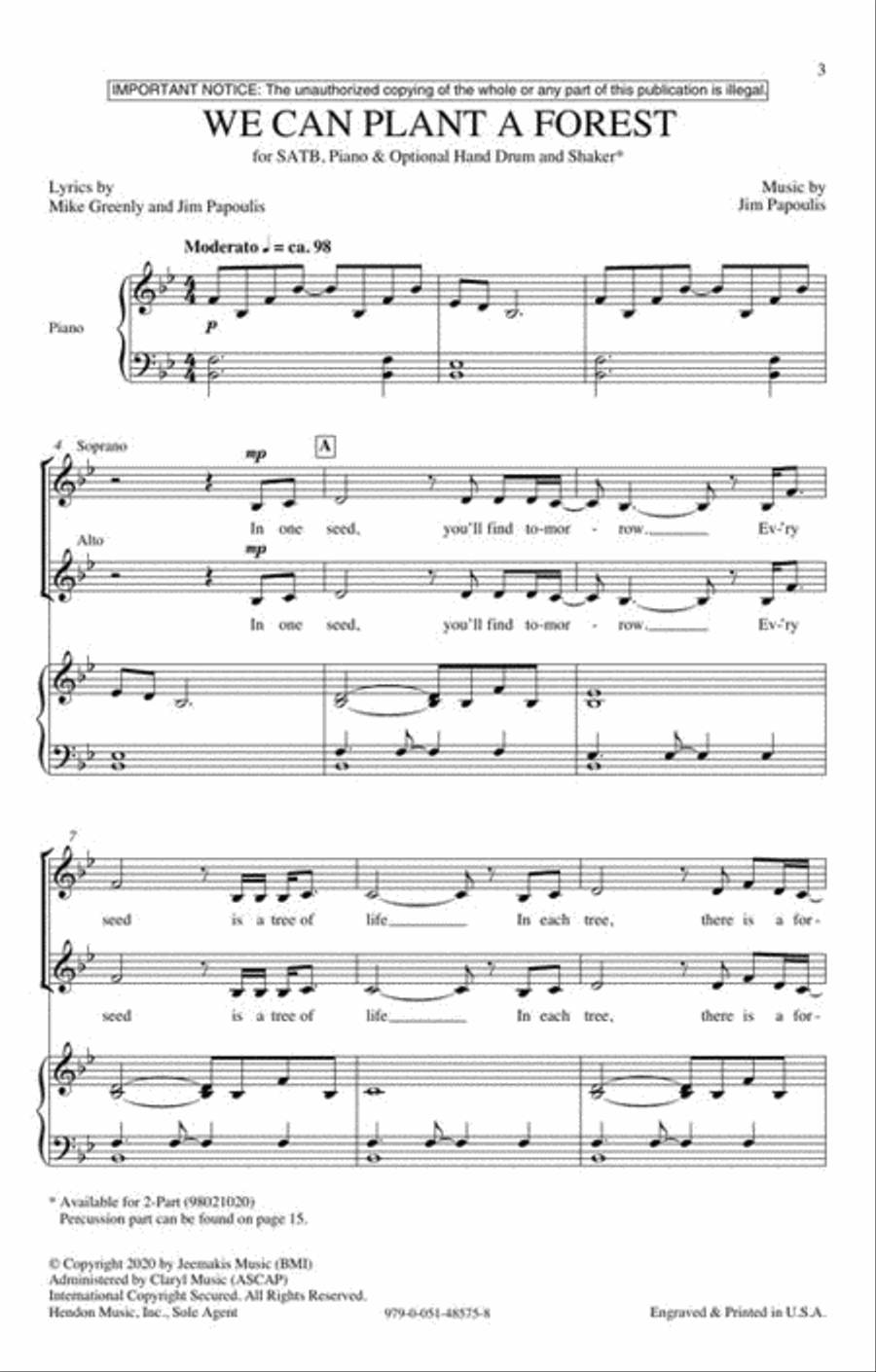 We Can Plant a Forest 4-Part scores gallery preview page 4