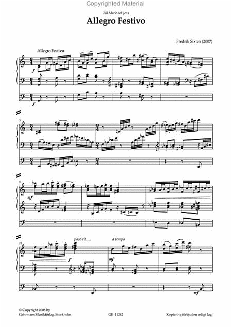 Allegro Festivo Organ Solo scores gallery preview page 2