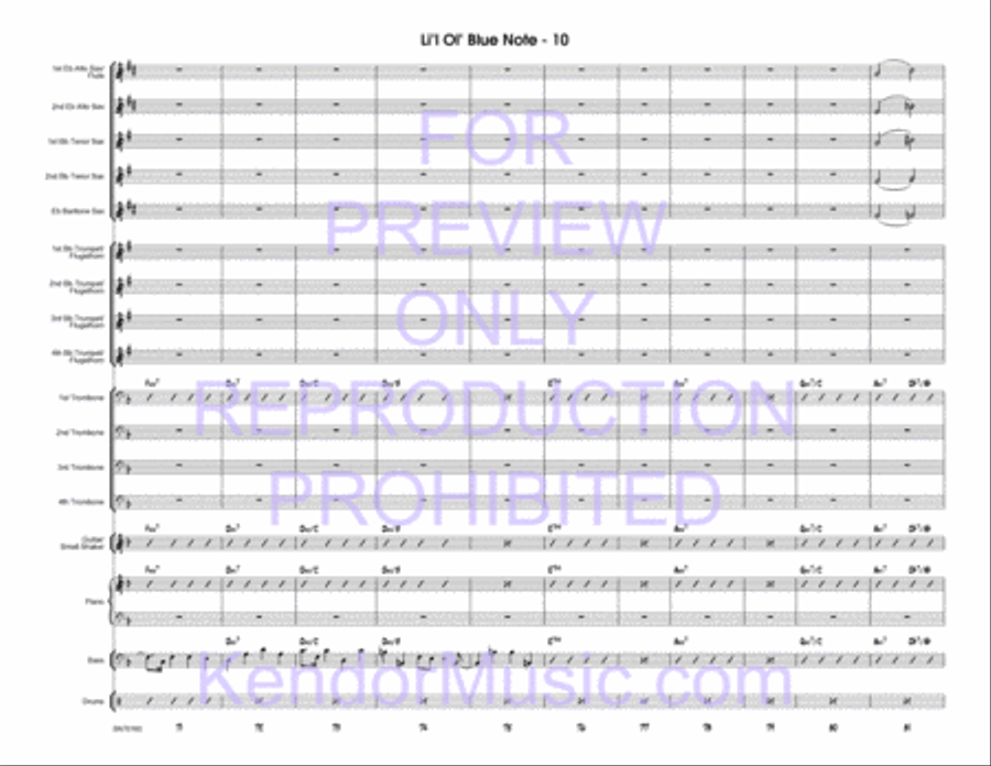 Li'l Ol' Blue Note (Full Score) Jazz Ensemble scores gallery preview page 11