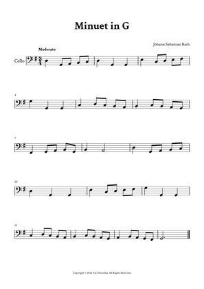Minuet in G - Easy Cello