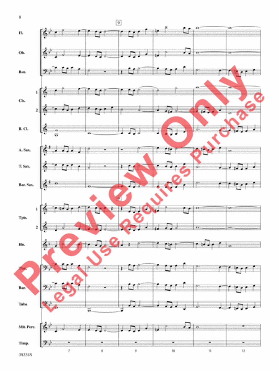 Chorale and Fugue Chorale and Fugue Concert Band scores gallery preview page 9