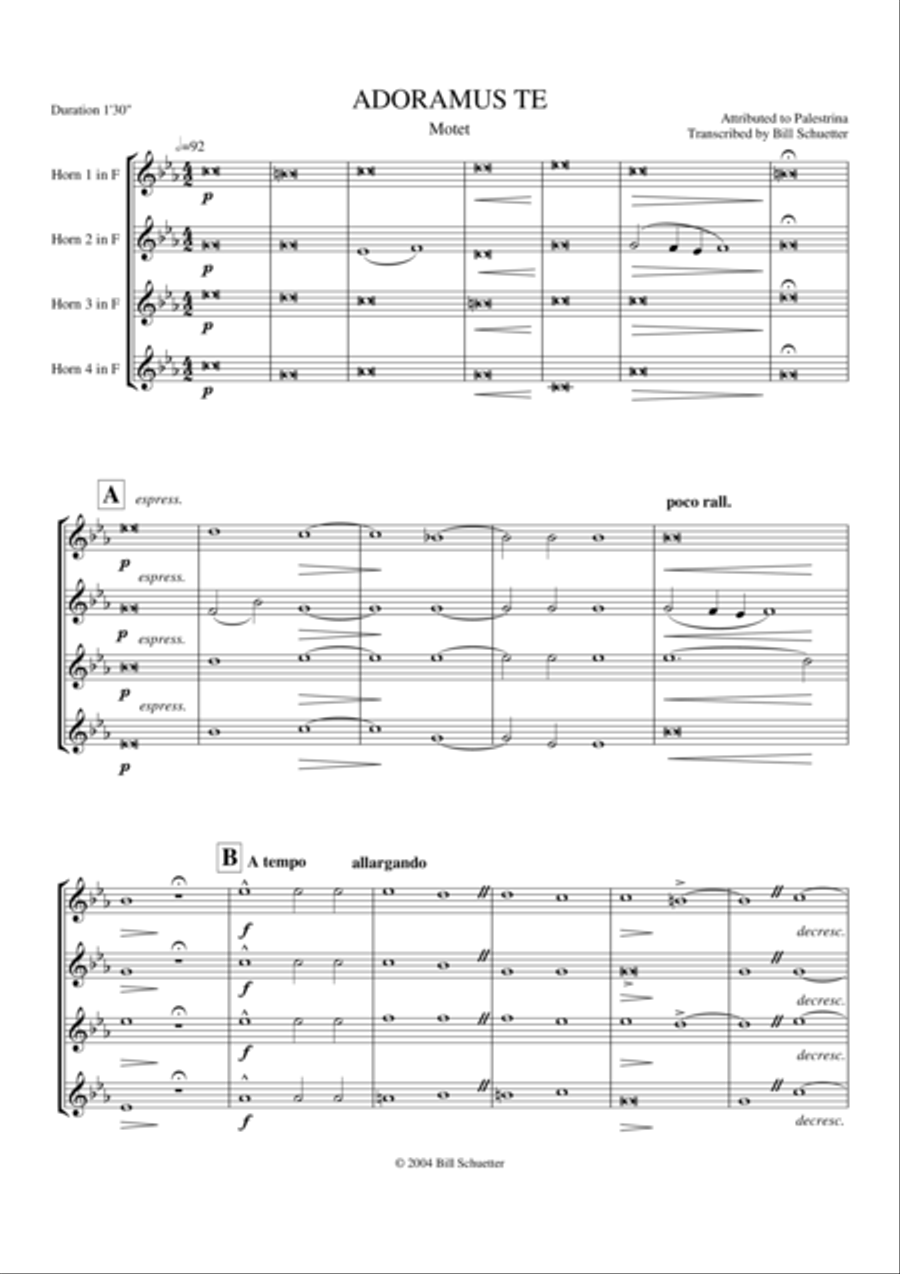Adoramus Te Horn scores gallery preview page 2