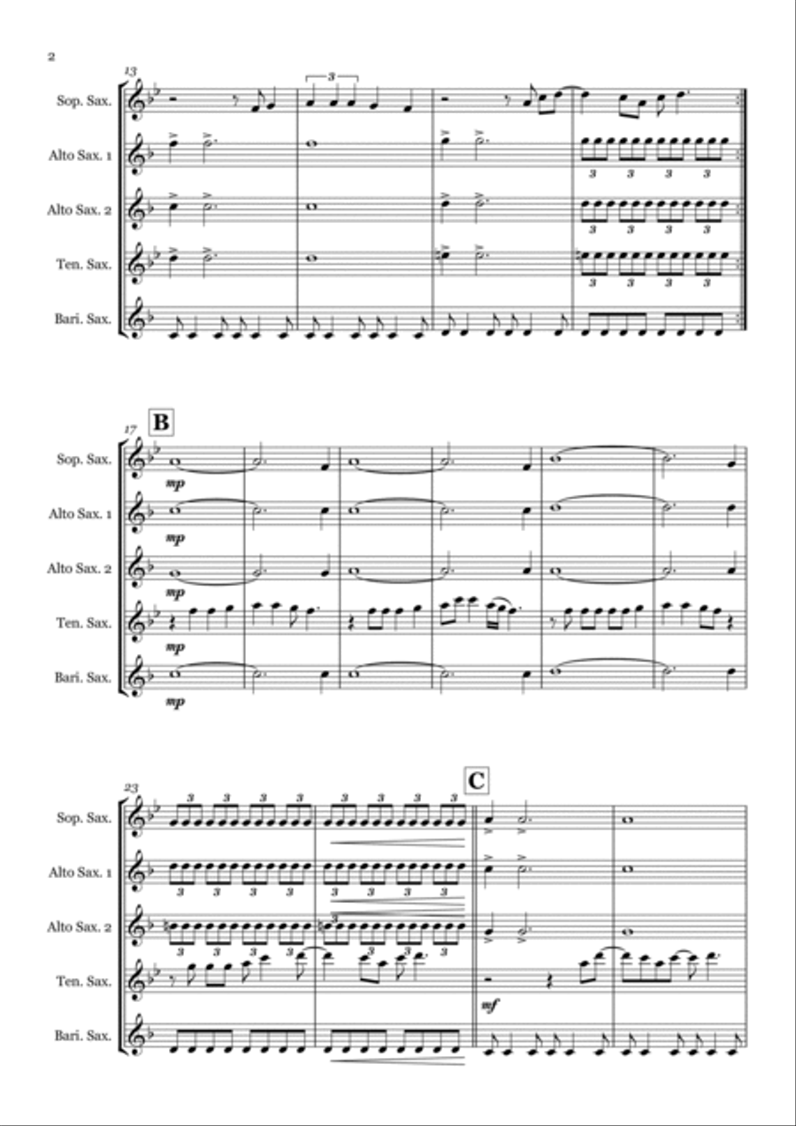 Christmas (baby Please Come Home) Christmas (baby Please Come Home) Saxophone Quintet scores gallery preview page 2
