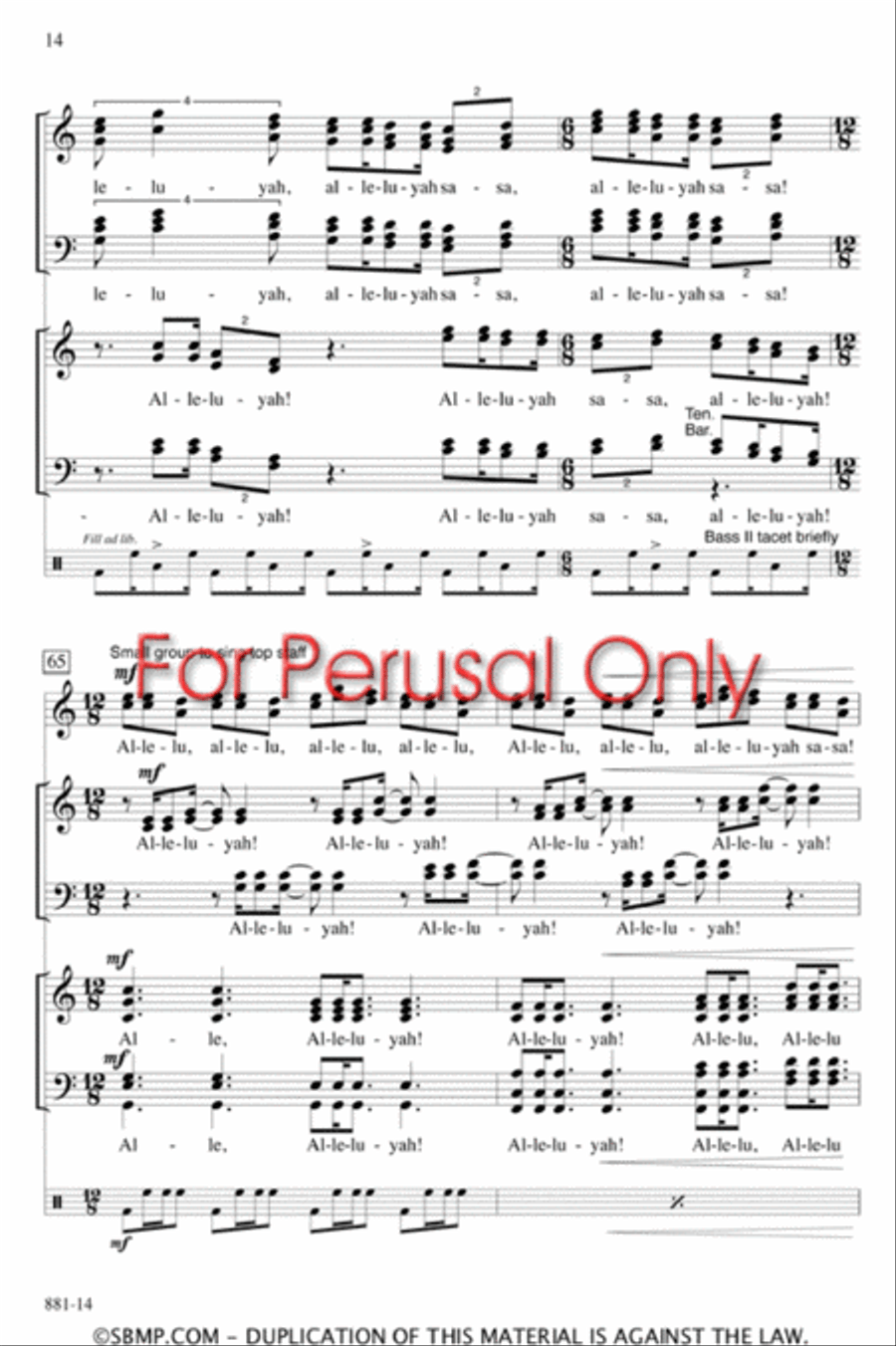 Alleluyah Sasa - SATB divisi Octavo Divisi scores gallery preview page 13