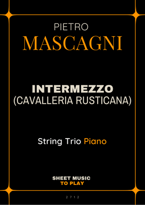 Intermezzo from Cavalleria Rusticana - Piano Quartet (Full Score and Parts)
