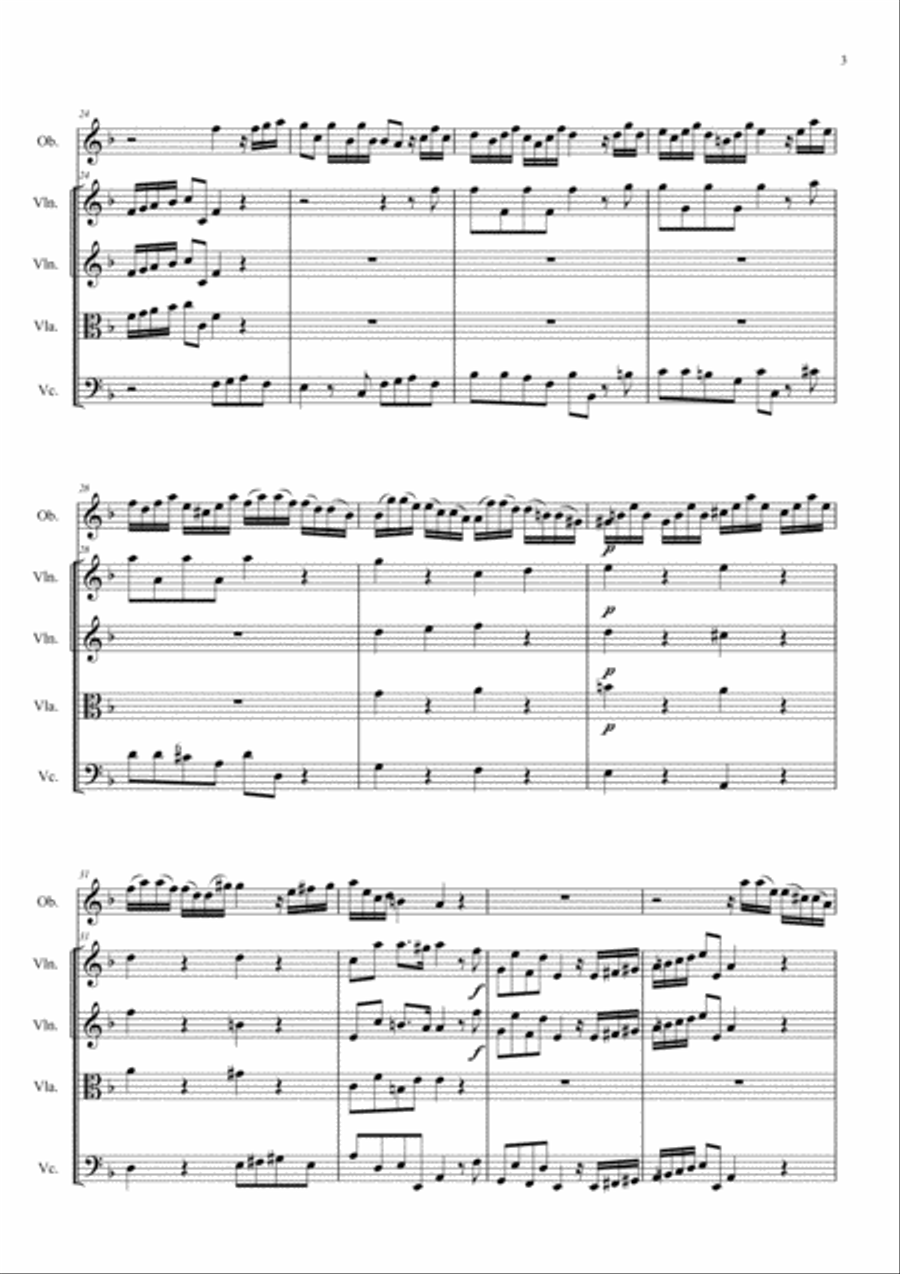 Oboe Concerto in D minor, S D935 String Orchestra scores gallery preview page 4