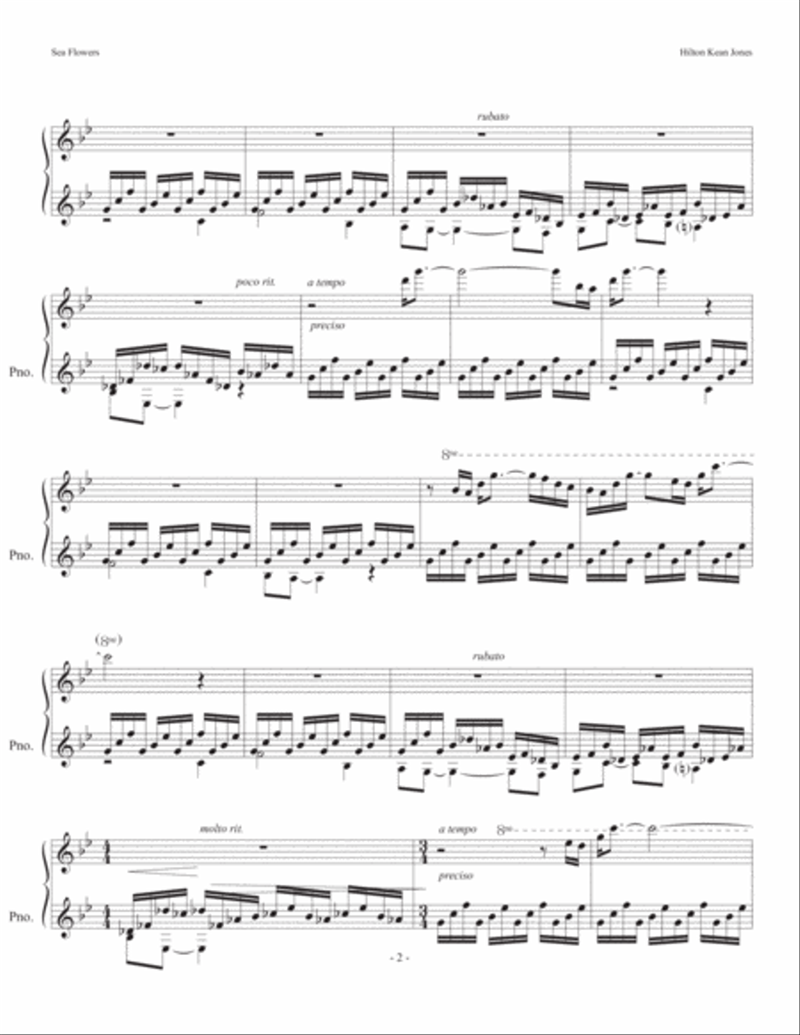 Sea Flowers Piano Solo scores gallery preview page 2