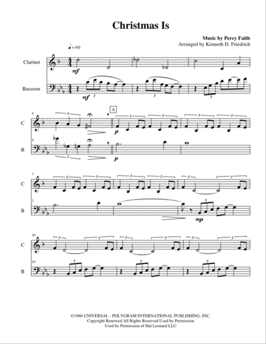 Christmas Is Woodwind Duet scores gallery preview page 1