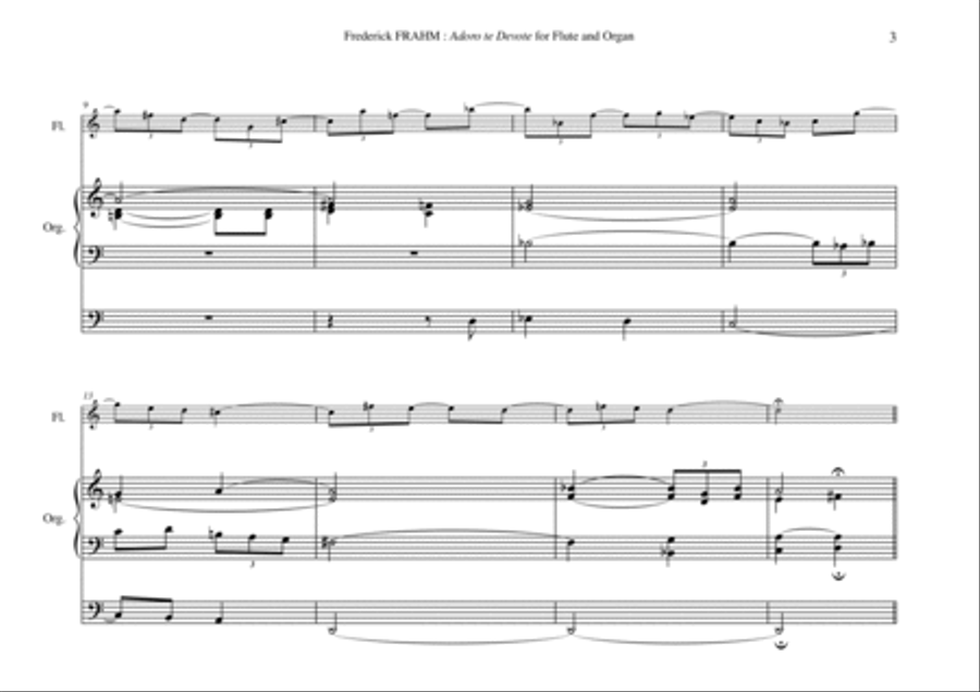 Frederick Frahm: Adoro Te Devote for flute and organ Woodwind Duet scores gallery preview page 3