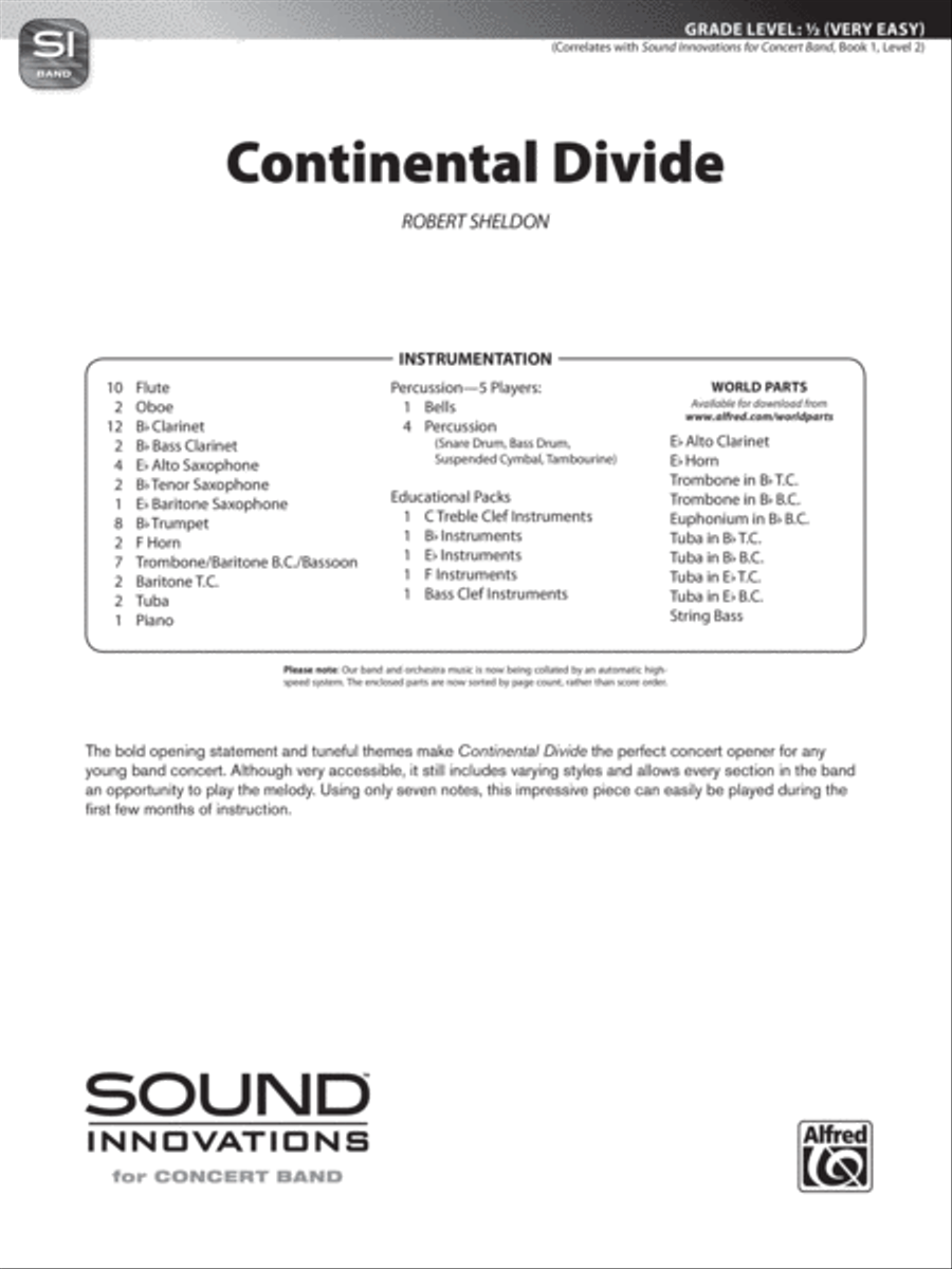Continental Divide: Score Concert Band scores gallery preview page 1