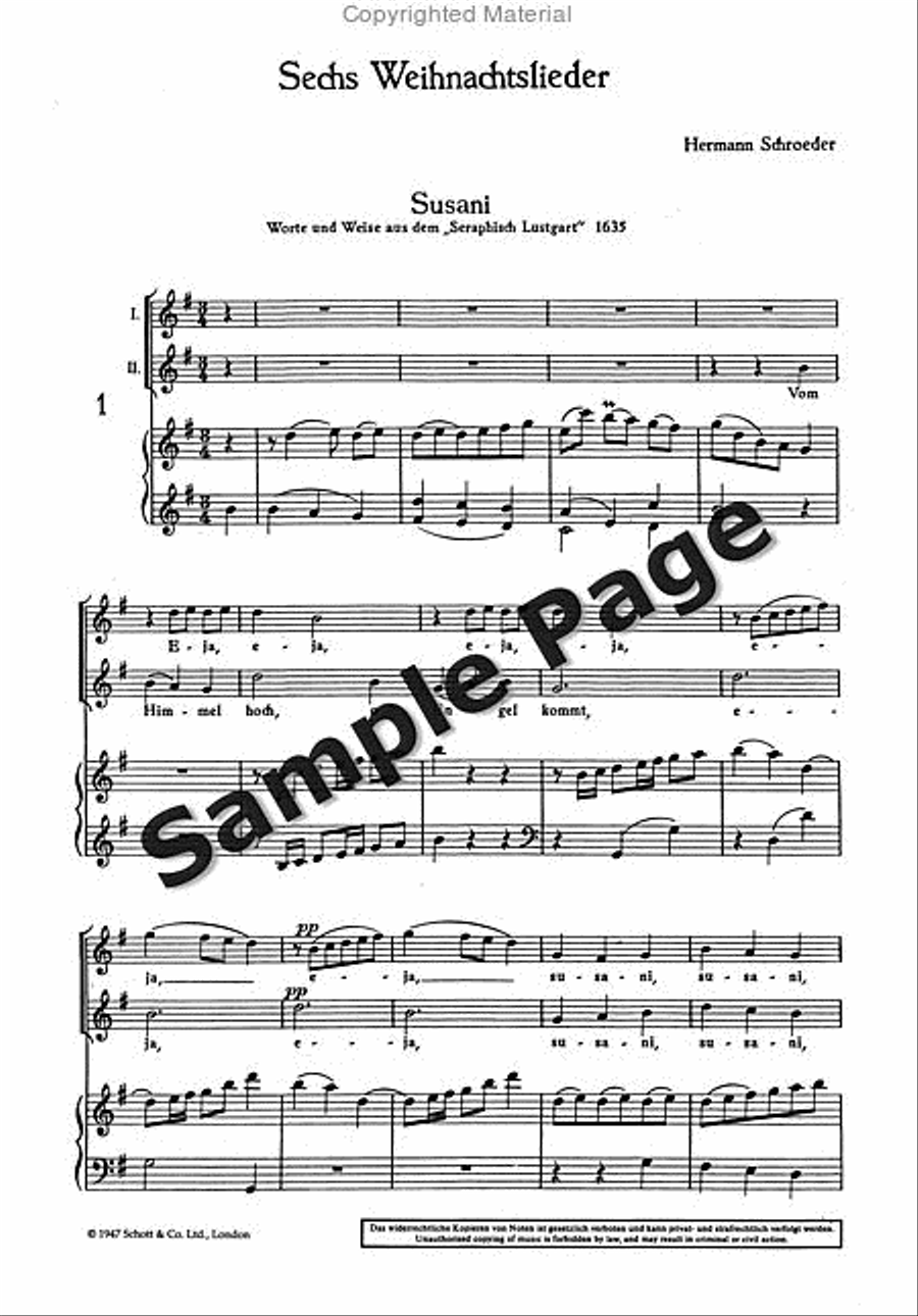 Weihnachtslieder 6 Sop/pf SA scores gallery preview page 3