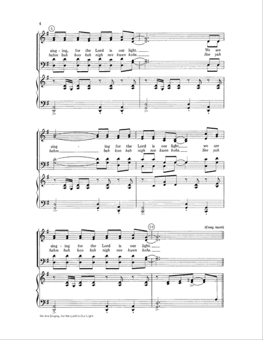 We Are Singing, for the Lord Is Our Light Choir scores gallery preview page 4