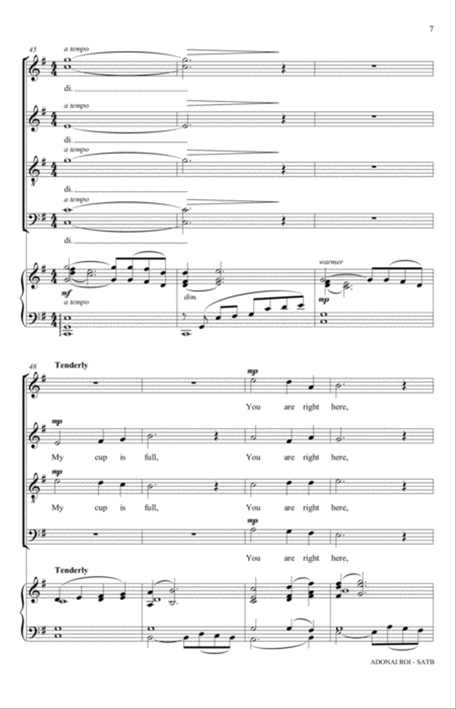 Adonai Roi (Psalm 23) (Rejoice: Honoring the Jewish Spirit) (arr. David Chase) 4-Part scores gallery preview page 7