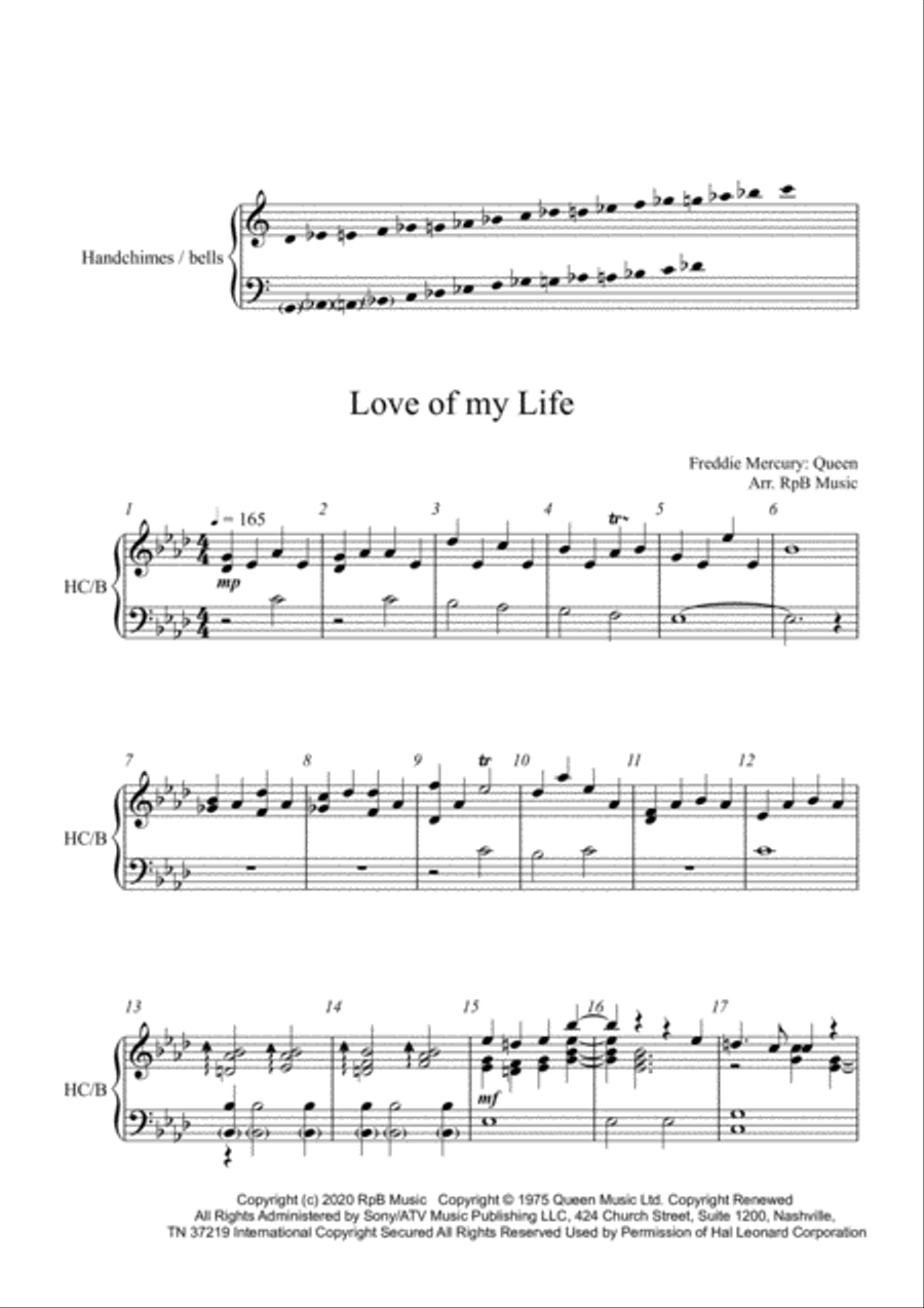 Love Of My Life Handbell Choir scores gallery preview page 2
