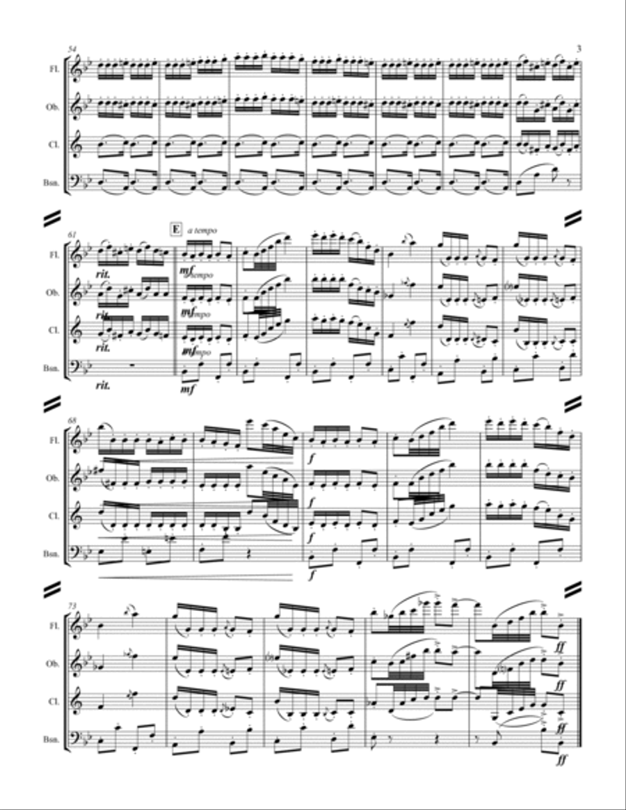 The Nutcracker Suite - 7. Dance of the Reed Flutes (for Woodwind Quartet) Woodwind Quartet scores gallery preview page 4