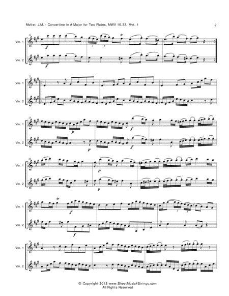 Molter, J. - Concertino (Mvt. 1) for Two Violins image number null