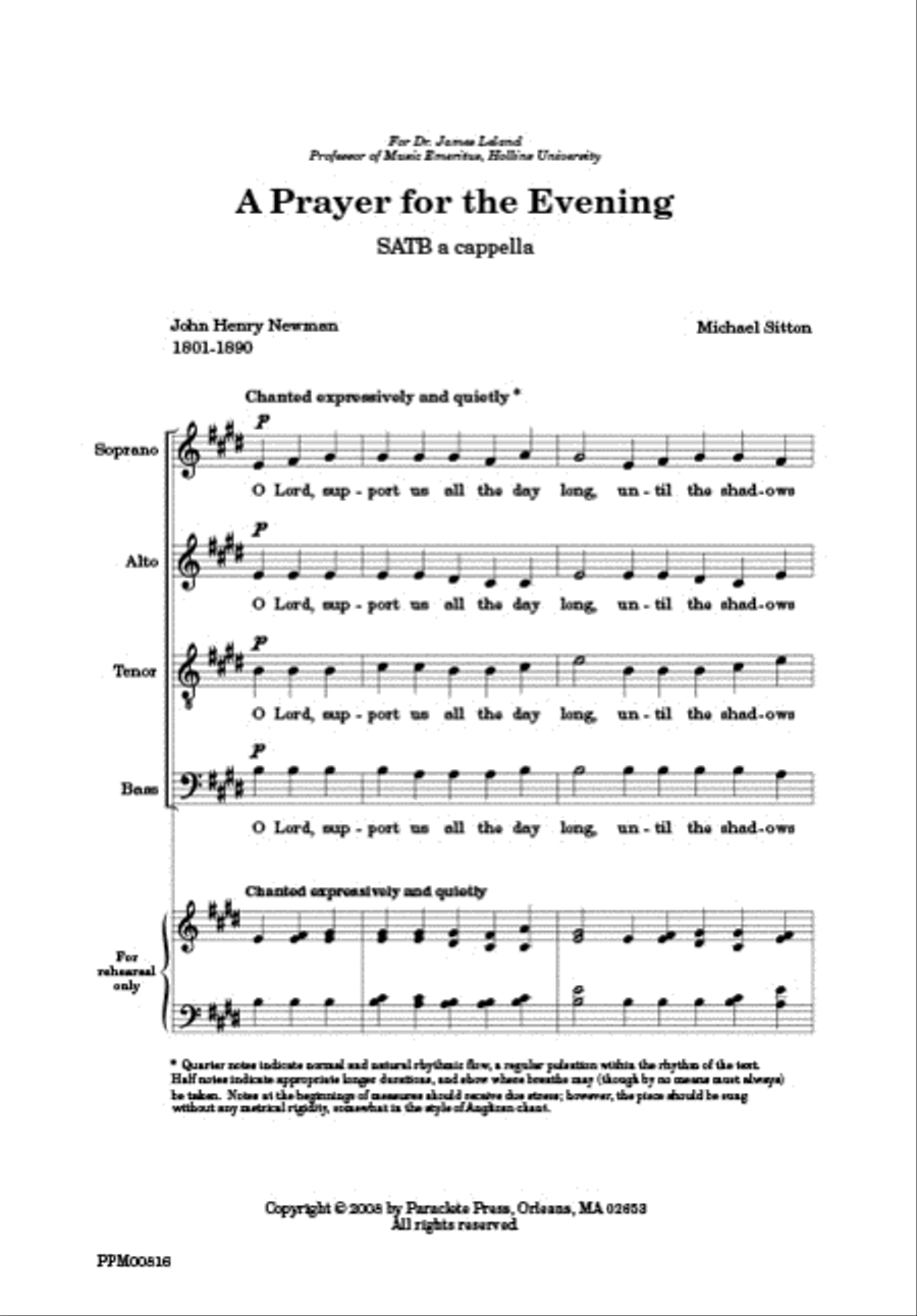 A Prayer for Evening 4-Part scores gallery preview page 1