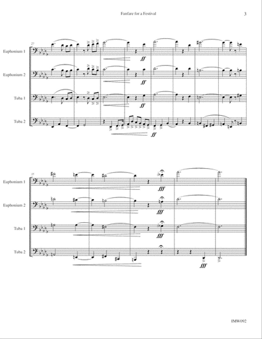 Fanfare for a Festival Fanfare for a Festival Euphonium scores gallery preview page 5