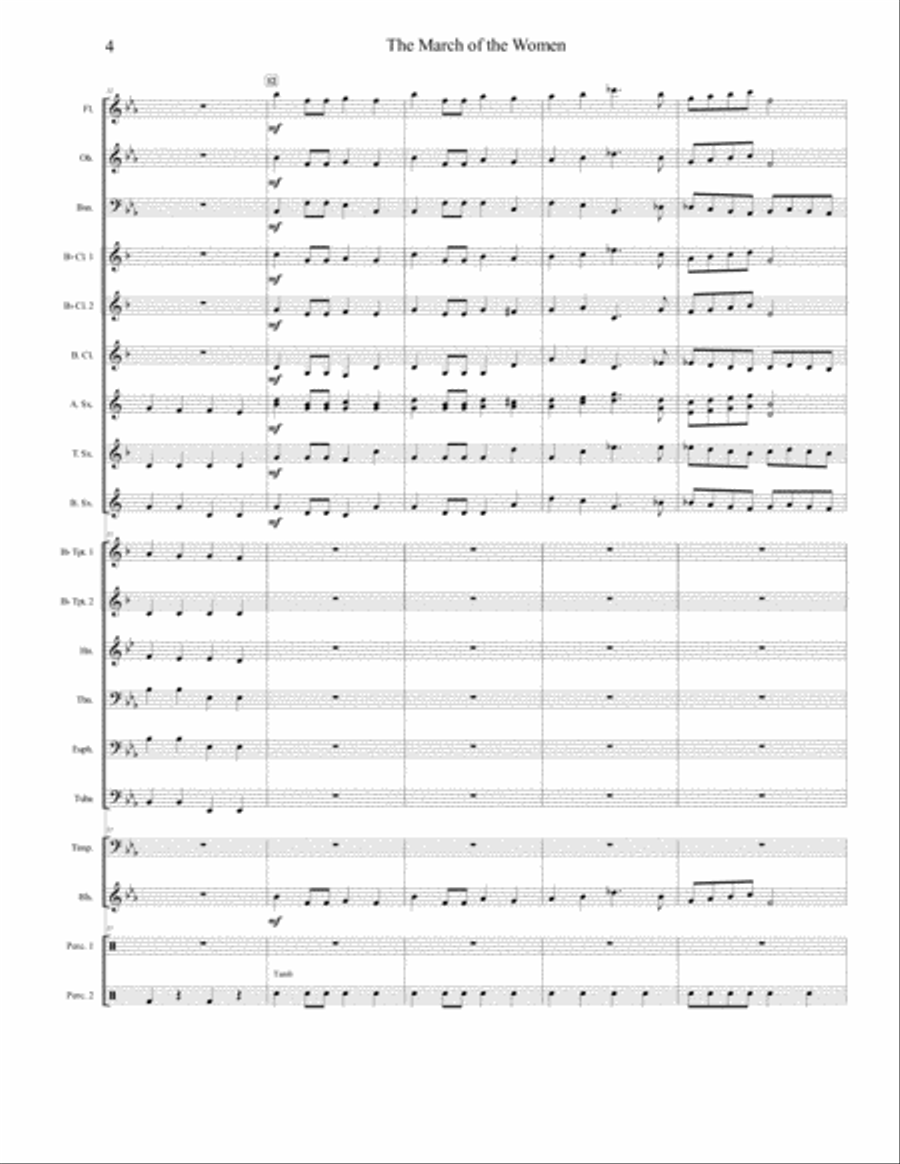 The March of the Women for Concert Band Concert Band scores gallery preview page 4