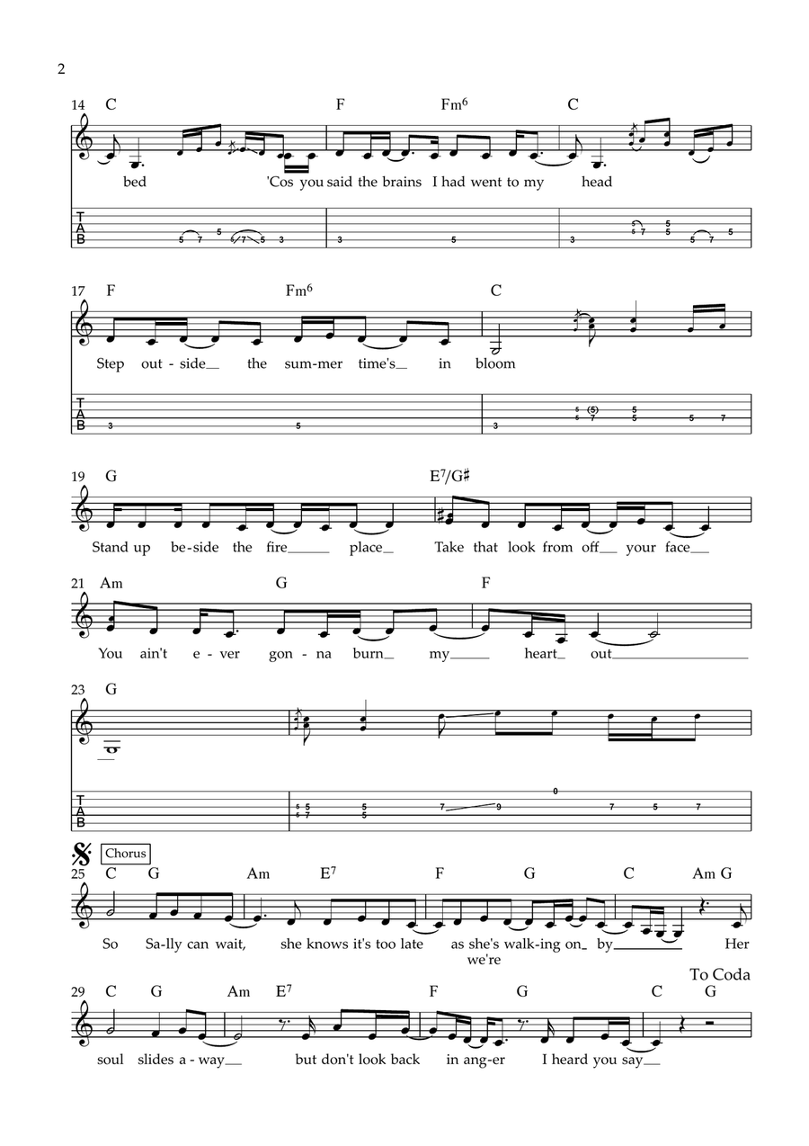 Dont Look Back In Anger Piano scores gallery preview page 2