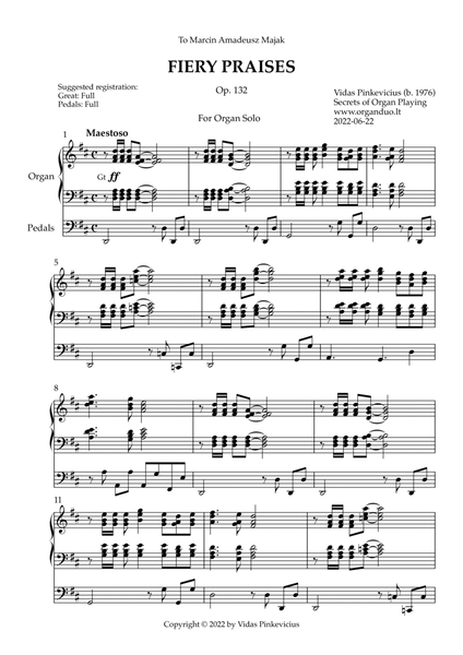 Fiery Praises, Op. 132 (Organ Solo) by Vidas Pinkevicius