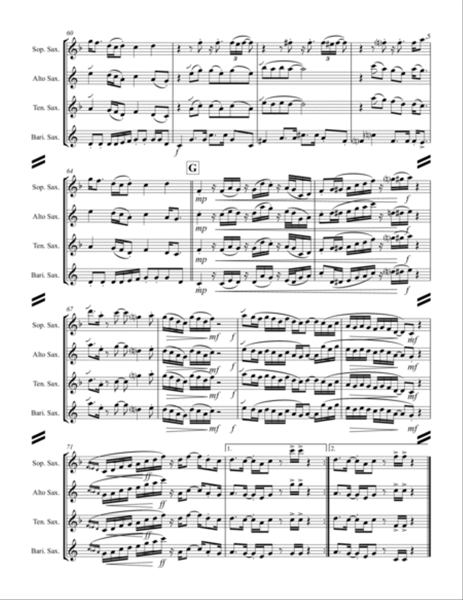 Sir Duke Saxophone Quartet scores gallery preview page 6