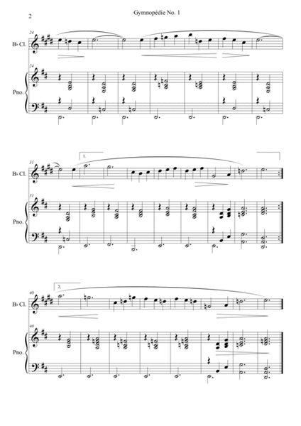 Erik Satie - Gymnopédie No. 1 (for Clarinet in Bb & Piano) image number null