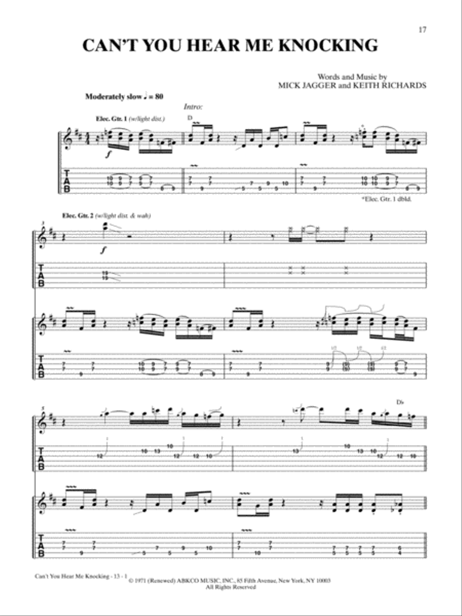 Can't You Hear Me Knocking Guitar Tablature scores gallery preview page 1