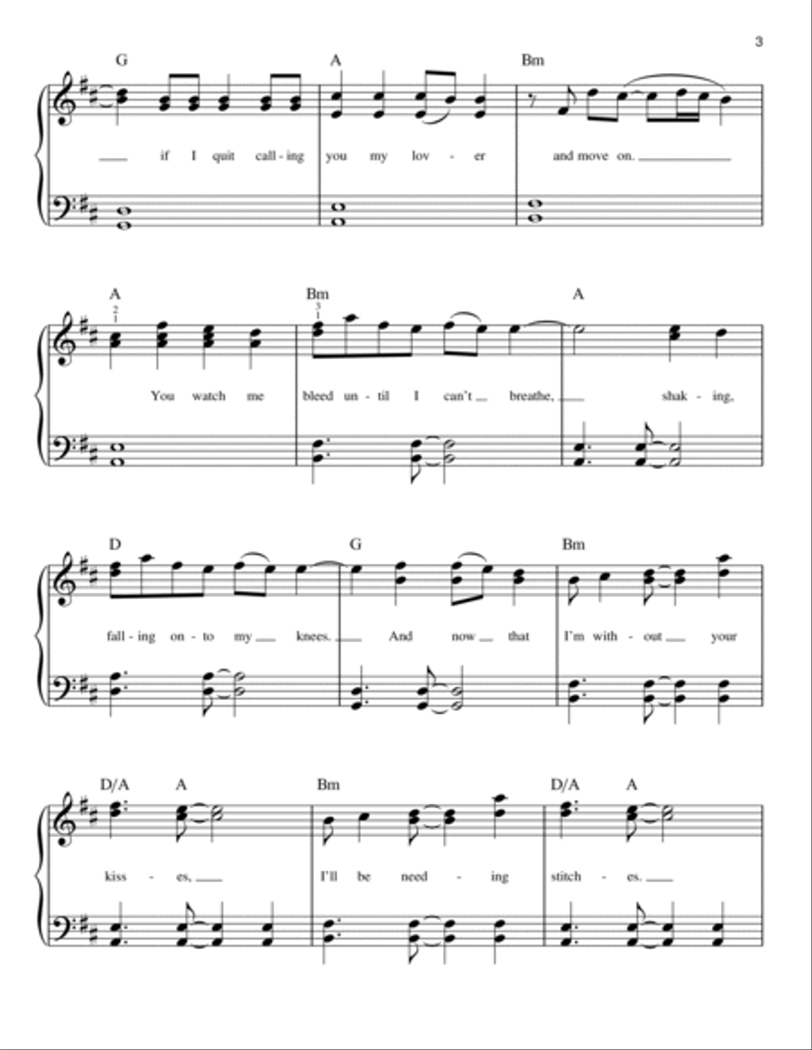 Stitches Easy Piano scores gallery preview page 3