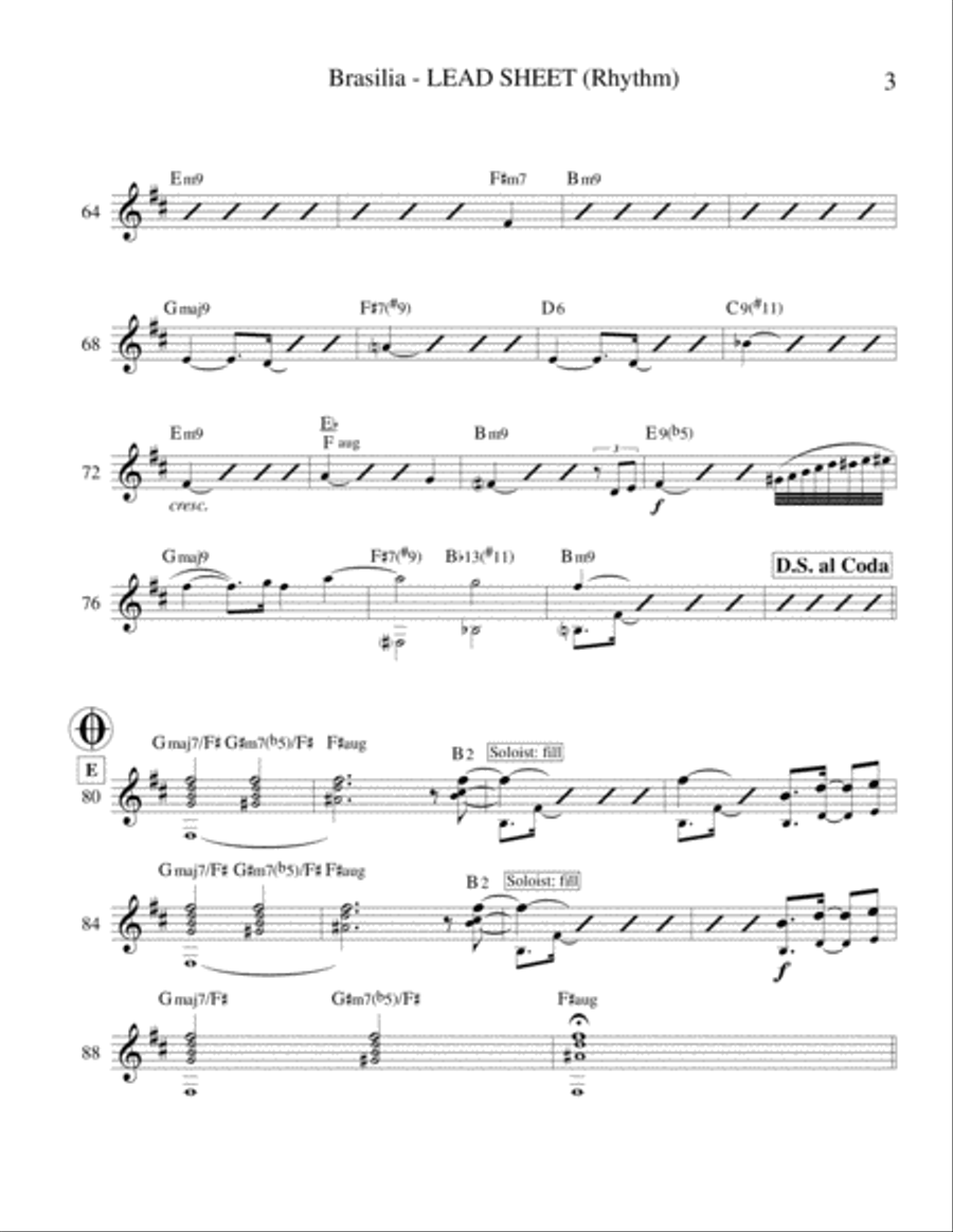 Brasilia (Lead Sheet & Parts) Guitar Ensemble scores gallery preview page 3