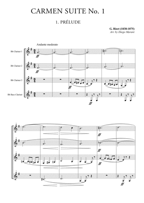 Book cover for Carmen Suite No. 1 for Clarinet Quartet