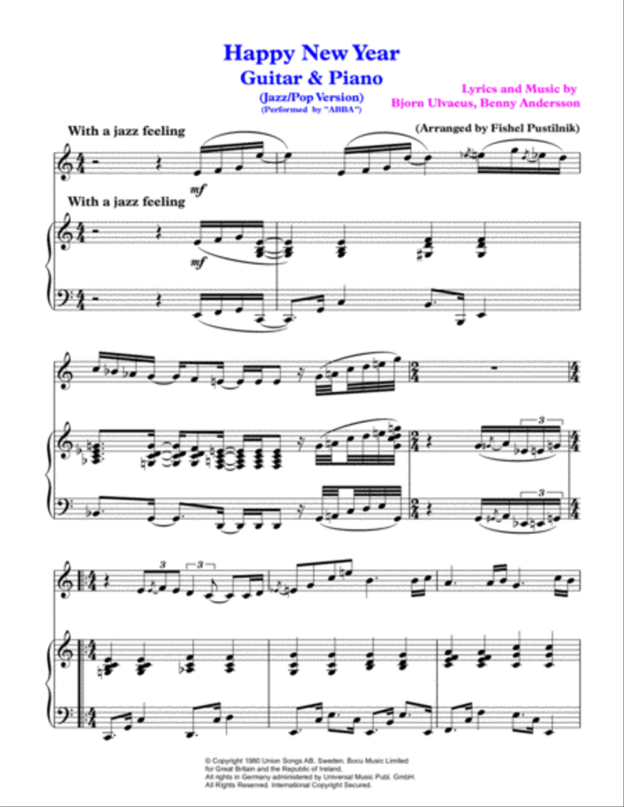 Happy New Year Guitar scores gallery preview page 2