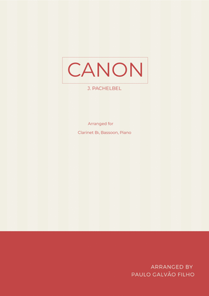 Book cover for CANON IN D - WIND PIANO TRIO (CLARINET, BASSOON & PIANO)