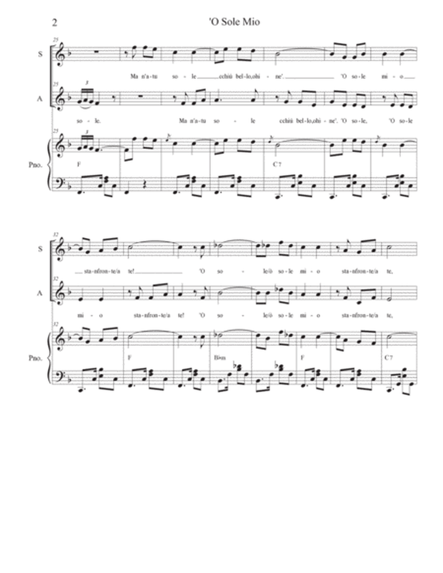O Sole Mio (2-part choir - (SA) (Easy Choir Version) image number null