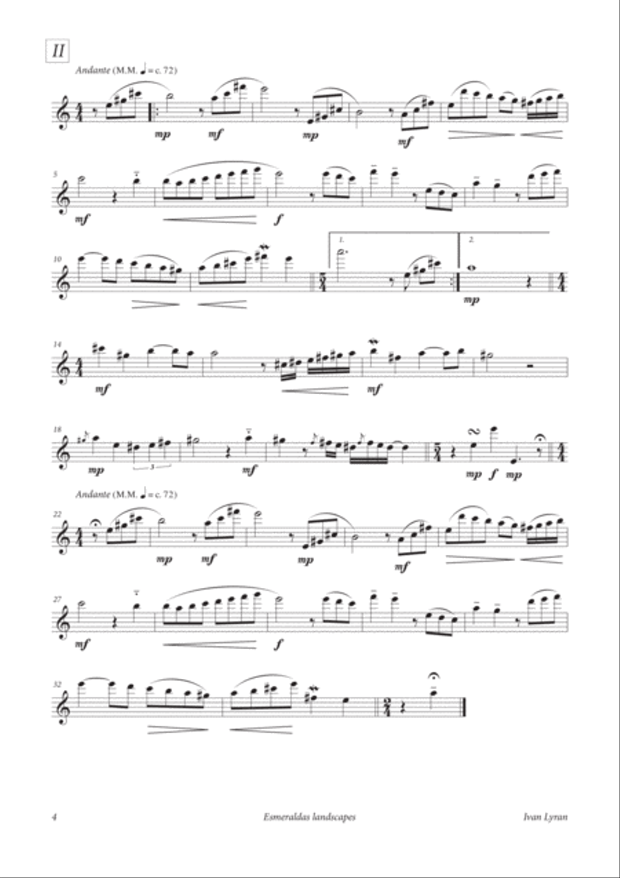 Esmeraldas landscapes Opus 39 Flute Solo scores gallery preview page 6