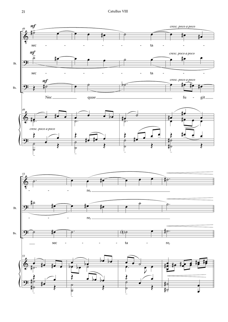 Nec Quae Fugit Sectare, from trio cantata 'Catullus VIII' 3-Part scores gallery preview page 5