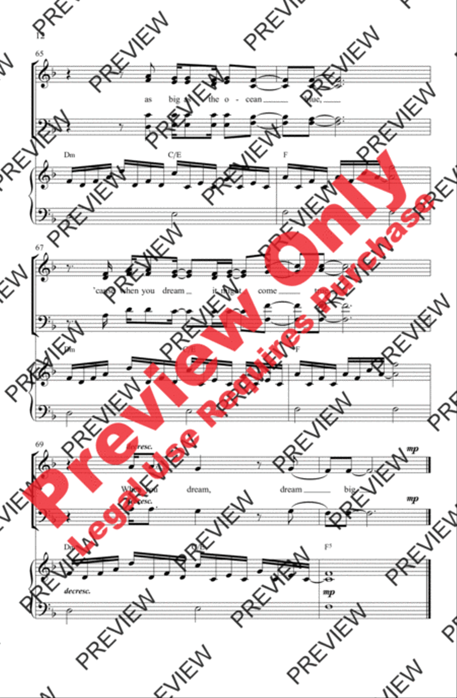 Dream Big Dream Big 4-Part scores gallery preview page 12
