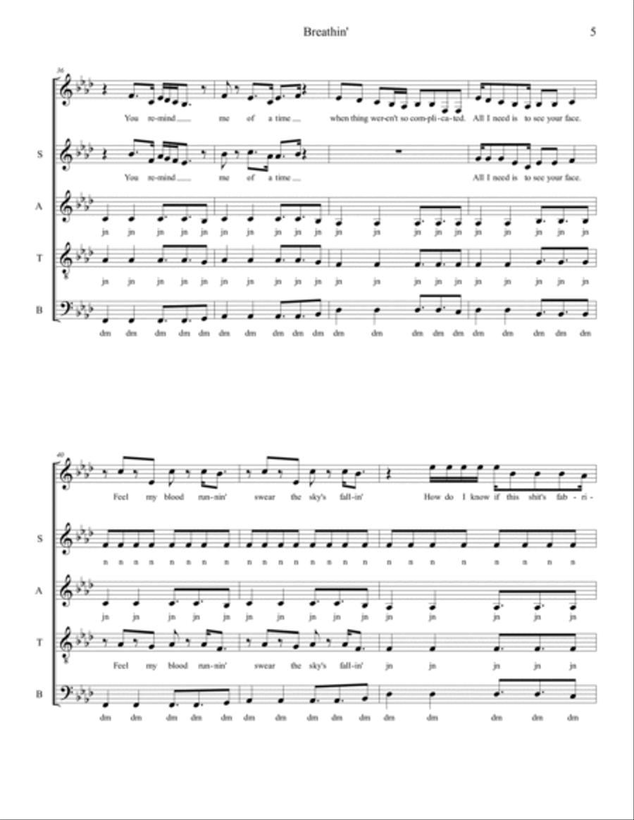 Breathin 4-Part scores gallery preview page 5