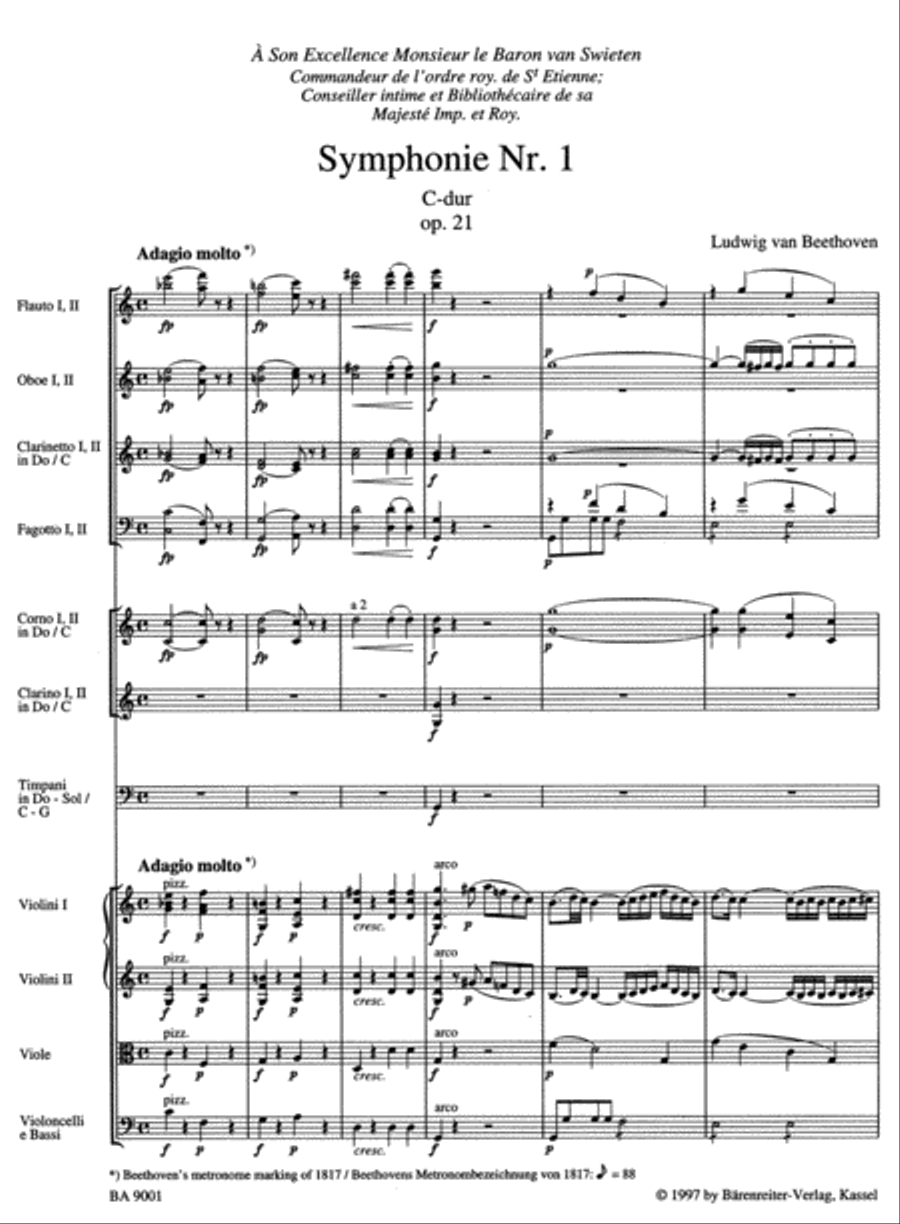 Symphony, No. 1 C major, Op. 21 Orchestra scores gallery preview page 2