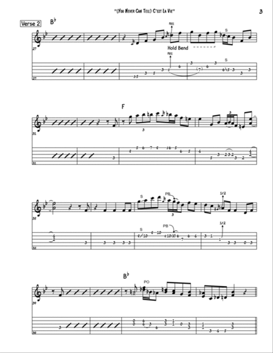 C'est La Vie (you Never Can Tell) Electric Guitar scores gallery preview page 3