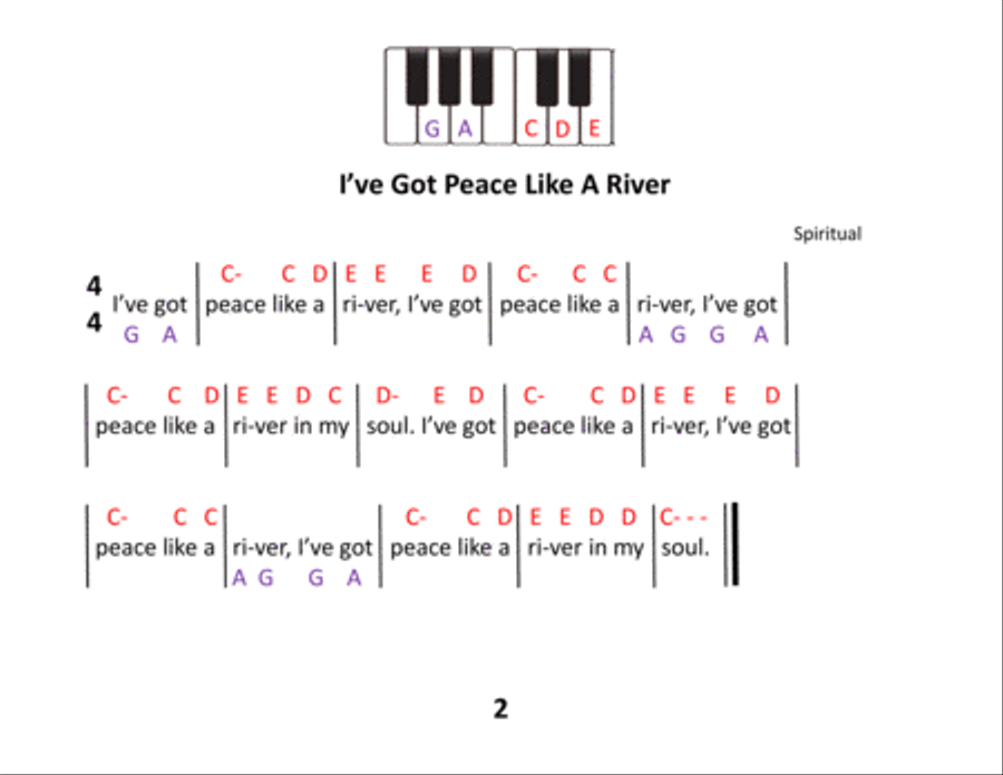 Beginner Hymns & Spirituals (prestaff piano) Easy Piano scores gallery preview page 5