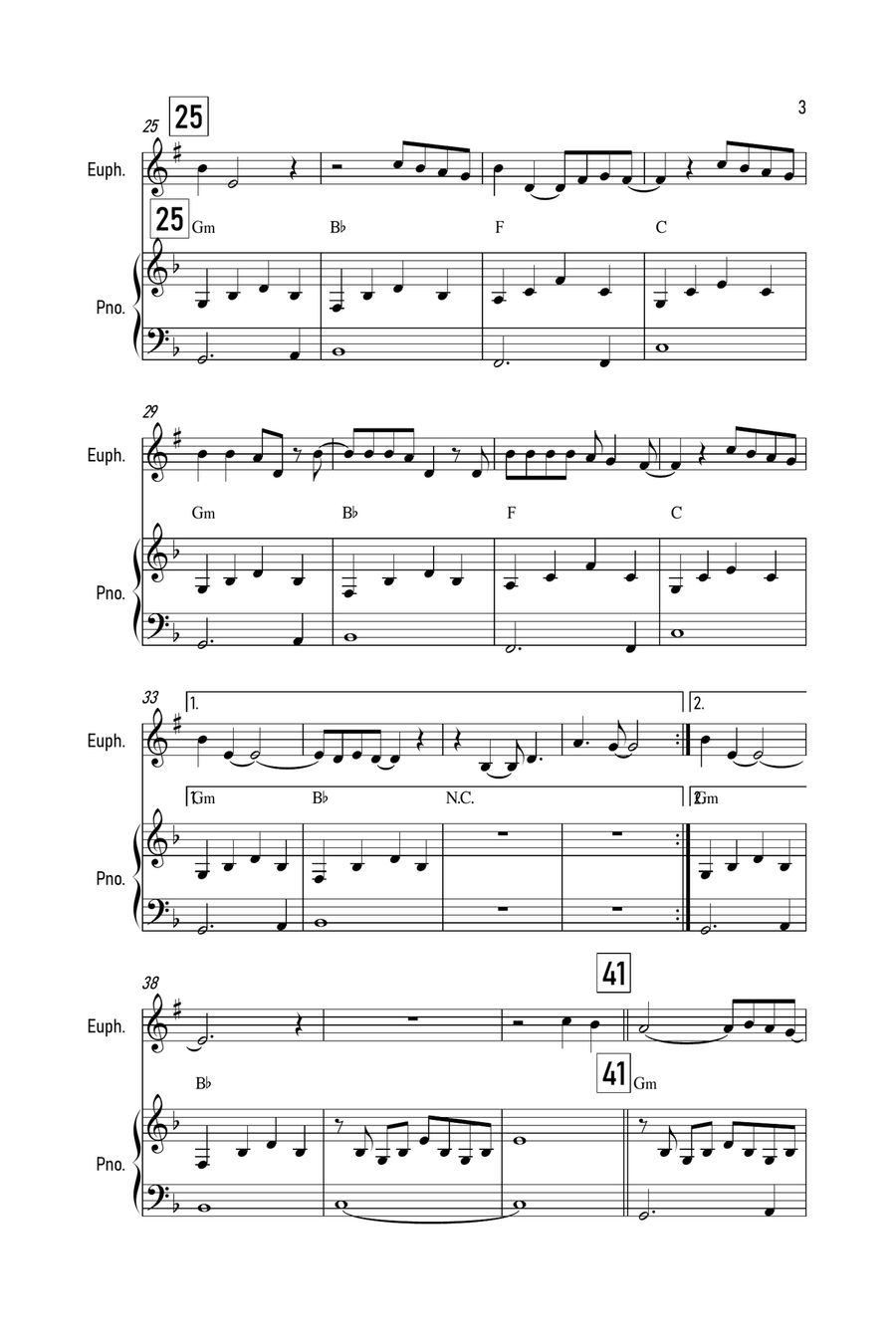 Cover Me In Sunshine Euphonium scores gallery preview page 3