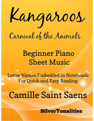 Book cover for Kangaroos Carnival of the Animals Beginner Piano Sheet Music