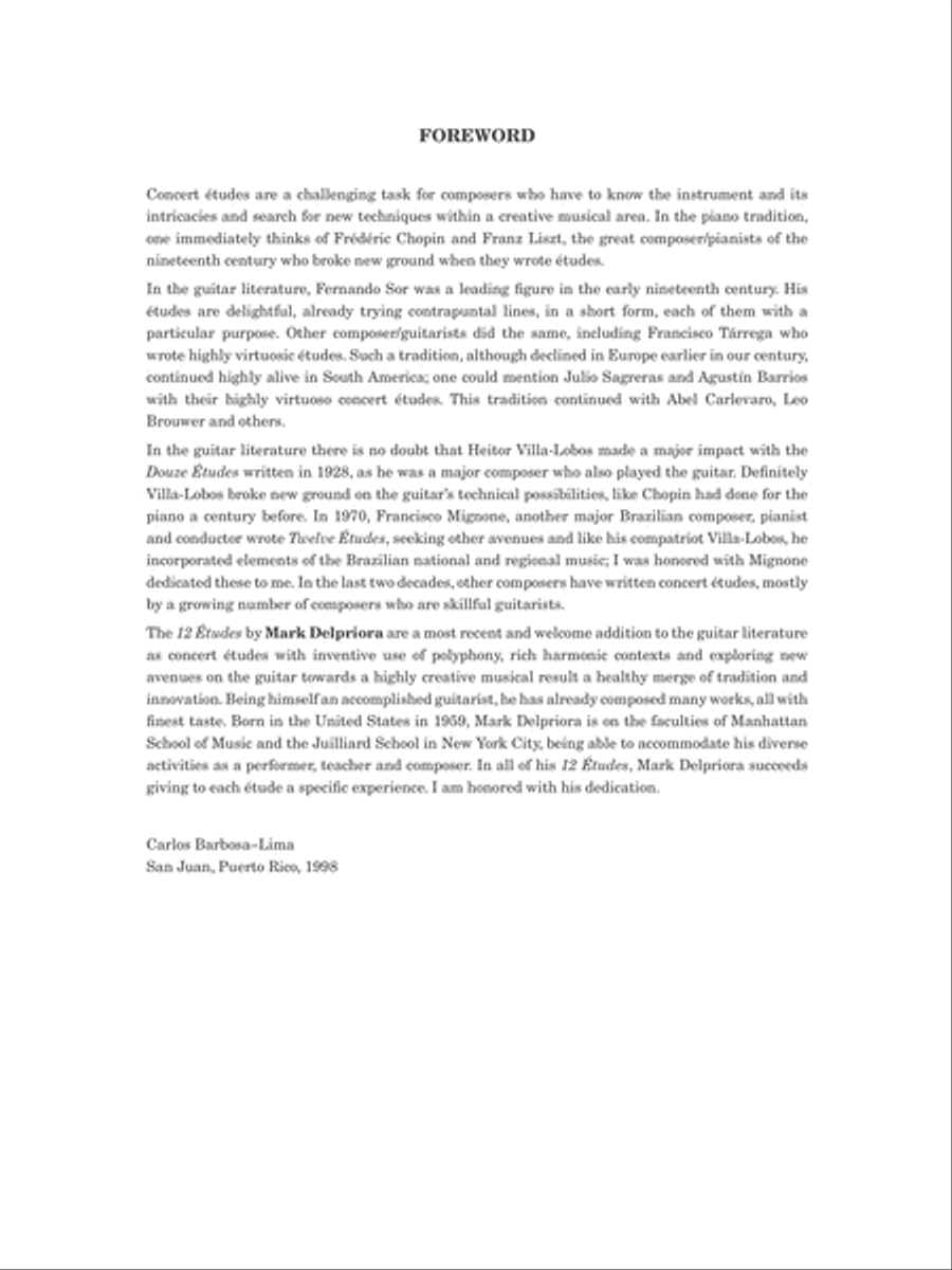12 Études Classical Guitar scores gallery preview page 3