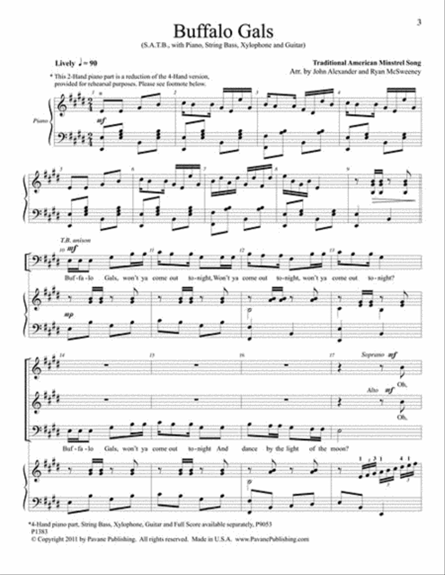 Buffalo Gals Buffalo Gals 4-Part scores gallery preview page 2